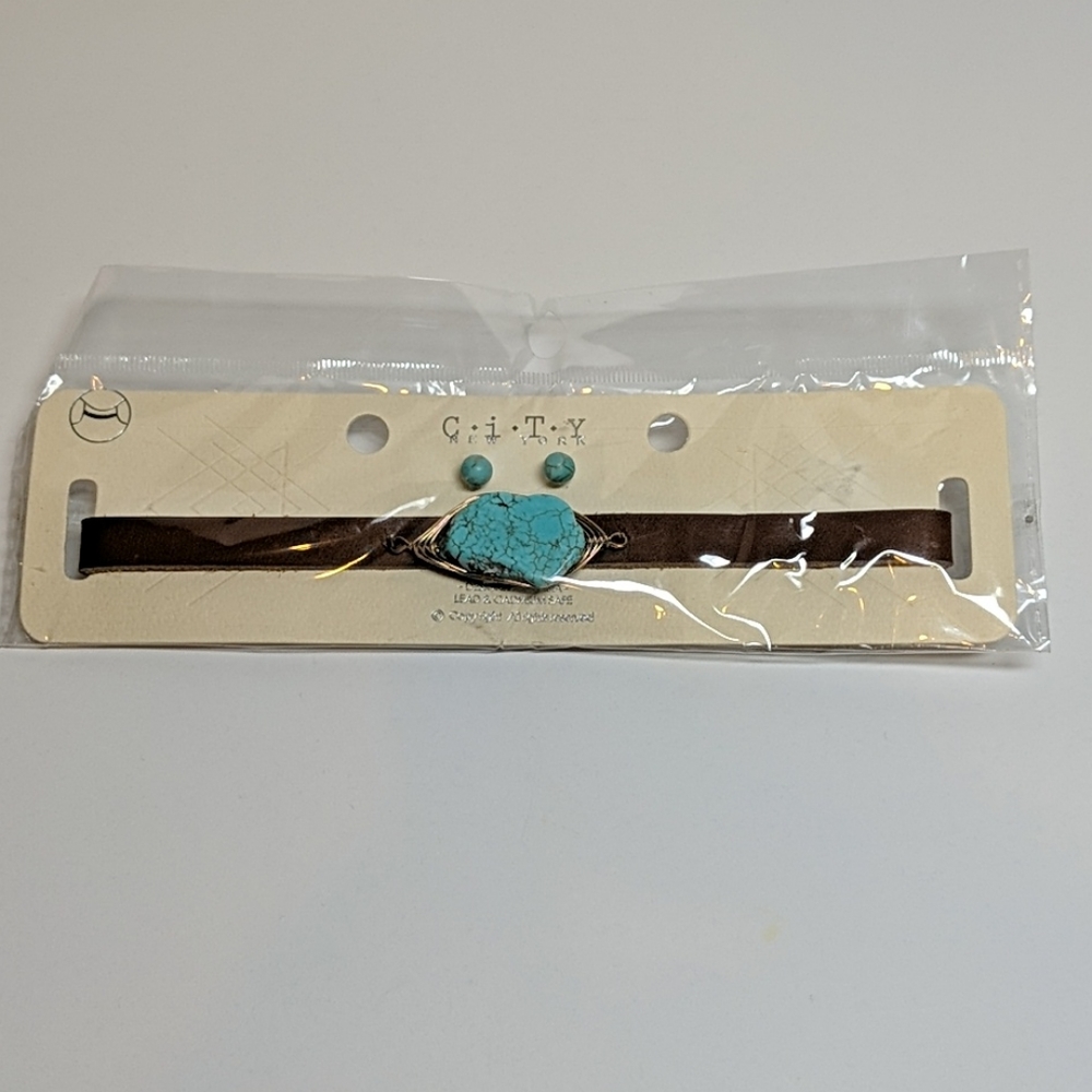 Choker and Earring set by CITY New York